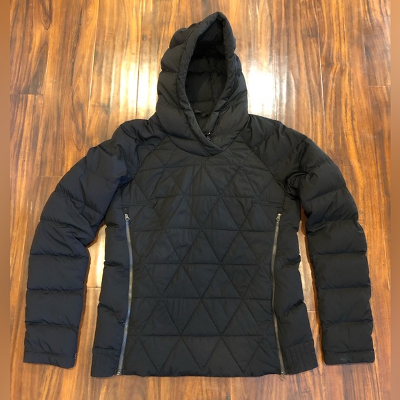lululemon athletica Jackets & Blazers - Lululemon Jacket Coat Size 10 Fluffed Up Black Pullover Goose Down Hood Pockets